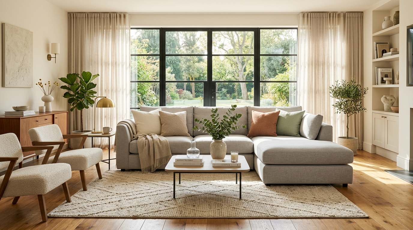 Salón con sofá de diseño artesanal Euro Descanso